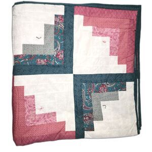 Handmade Quilt Pink, White & Green
